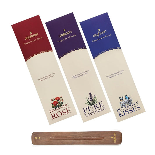 Luxury Charcoal - Free Incense Sticks for Meditation, Prayer & Relaxation | Natural Aromatic Incense for Home & Office Use | Eco - Friendly, Low Smoke Wellness Fragrance, Rose, Lavender, Butterfly Kisses - Incense Sticks