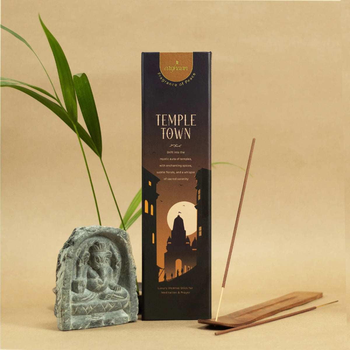 Temple Town Luxury Incense Sticks – 100% Charcoal - Free | 51 Eco - Friendly Sticks for Pooja, Meditation, Prayer & Spiritual Calm | Low Smoke Natural Fragrance for Home & Sacred Spaces - 