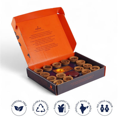 Vedika Natural Guggul Havan Cups | 15 Havan Pcs + 15 camphor tablets + 1 Free Wooden Stand