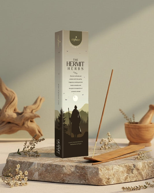 Hermit Herbs — A warm, earthy woody fragrance | 51 sticks · Charcoal-free Best for Pooja, Meditation, Prayer & Spiritual Calm -