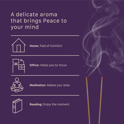 Pure Lavender Premium Incense Sticks – 100% Charcoal - Free | 27 Eco - Friendly Sticks for Pooja, Meditation, Prayer & Relaxation | Low Smoke Natural Lavender Incense for Home & Spiritual Calm - Incense Sticks