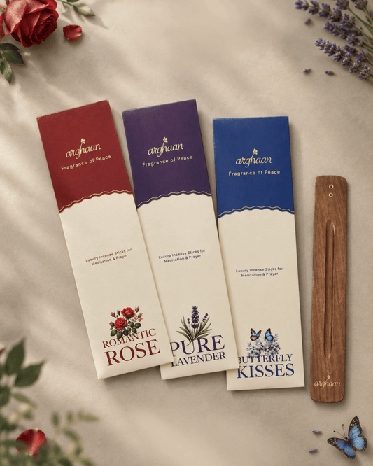 Rose, Lavender, Butterfly Kisses | Charcoal-Free Luxury Incense Sticks for Meditation, Prayer & Relaxation - Incense Sticks