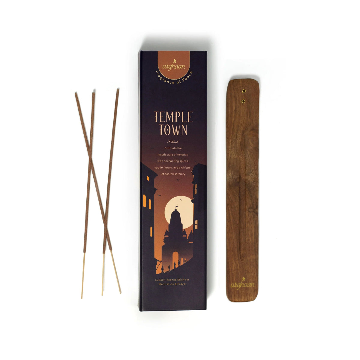 Temple Town Luxury Incense Sticks – 100% Charcoal - Free | 51 Eco - Friendly Sticks for Pooja, Meditation, Prayer & Spiritual Calm | Low Smoke Natural Fragrance for Home & Sacred Spaces - 