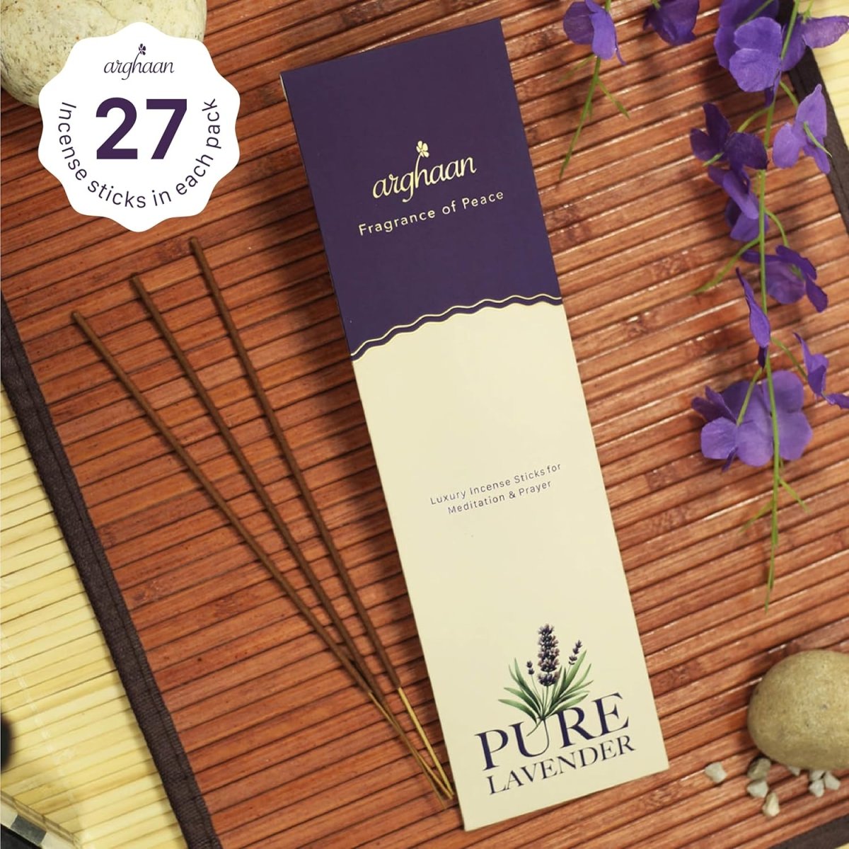 Luxury Charcoal - Free Incense Sticks for Meditation, Prayer & Relaxation | Natural Aromatic Incense for Home & Office Use | Eco - Friendly, Low Smoke Wellness Fragrance, Rose, Lavender, Butterfly Kisses - Incense Sticks