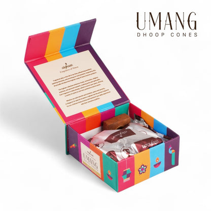 Umang, Nature's Joy Dhoop Cones – 100% Charcoal - Free | Free - Wooden Stand | 40 Premium Dhoop Cones | Best for Pooja, Meditation & Relaxation | For Home, Office & Spiritual Calm - 