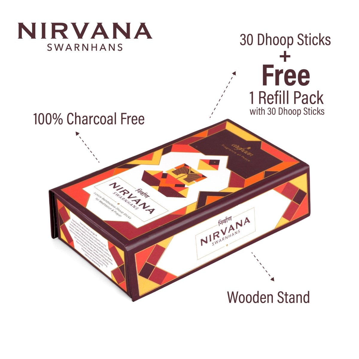 Nirvana, Swarnhans Dhoop Sticks | Best for Pooja, Meditation & Relaxation | Low Smoke Incense for Home & Spiritual Calm