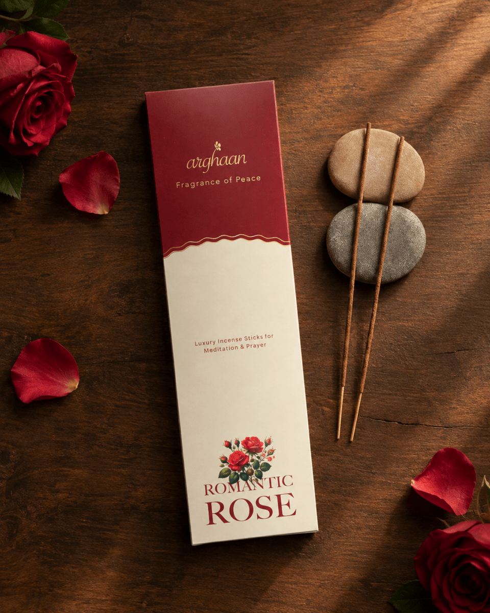 Romantic Rose Premium Incense Sticks – 100% Charcoal-Free | 27 Eco-Friendly Sticks for Pooja, Meditation, Prayer & Relaxation | Low Smoke Natural Rose Incense for Home & Spiritual Ambiance - Incense Sticks