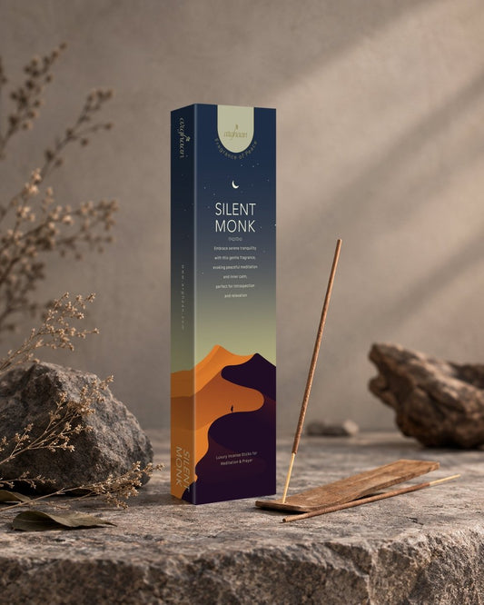 Silent Monk - A calm, subtle fragrance with refined notes| 51 sticks · Charcoal-free Best for Pooja, Meditation, Prayer & Spiritual Calm -