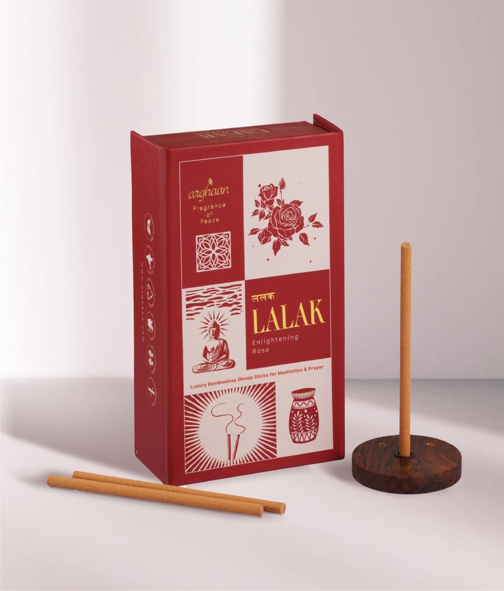 Lalak, Enlightening Rose Dhoop Sticks – 100% Charcoal - Free | 30 Premium Dhoop sticks + a free refill pack of 30 Sticks