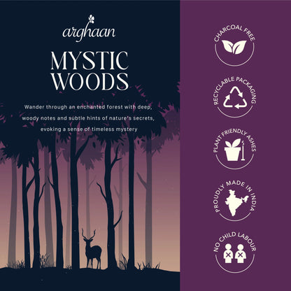 Mystic Woods Luxury Incense Sticks – 100% Charcoal - Free | 51 Eco - Friendly Sticks for Pooja, Meditation, Prayer & Earthy Tranquility | Low Smoke Natural Incense for Home & Spiritual Spaces - 