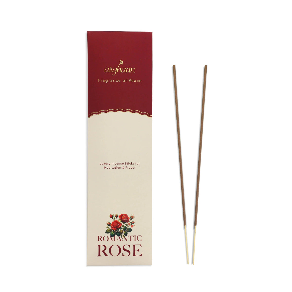 Romantic Rose Premium Incense Sticks – 100% Charcoal - Free | 27 Eco - Friendly Sticks for Pooja, Meditation, Prayer & Relaxation | Low Smoke Natural Rose Incense for Home & Spiritual Ambiance - Incense Sticks