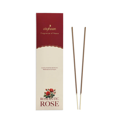 Romantic Rose Premium Incense Sticks – 100% Charcoal - Free | 27 Eco - Friendly Sticks for Pooja, Meditation, Prayer & Relaxation | Low Smoke Natural Rose Incense for Home & Spiritual Ambiance - Incense Sticks