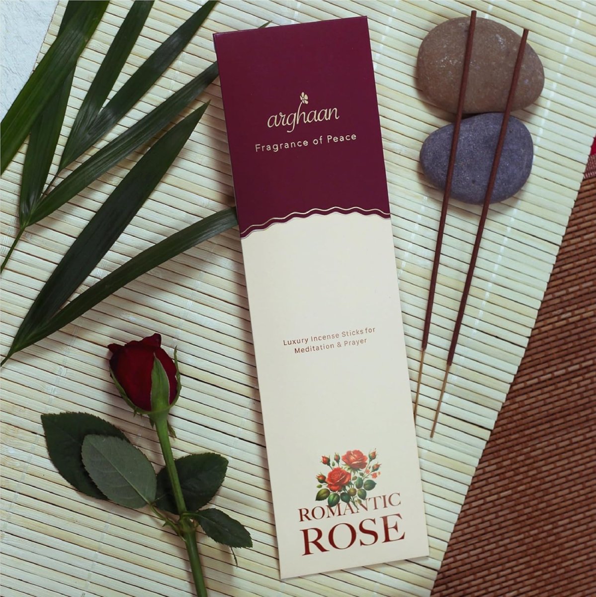 Arghaan Charcoal - Free Luxury Incense Sticks Combo – Rose & Nagchampa | Meditation, Prayer & Relaxation Incense for Home & Office | 54 Sticks (27x2) + Free Sheesham Wood Holder | Natural, Eco - Friendly, Low Smoke - Incense Sticks