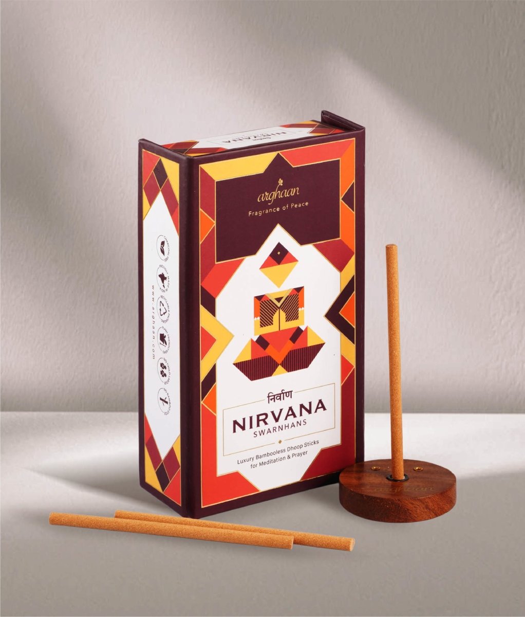 Nirvana, Swarnhans Dhoop Sticks – 100% Charcoal - Free | 30 Premium Dhoop sticks + a free refill pack of 30 Sticks