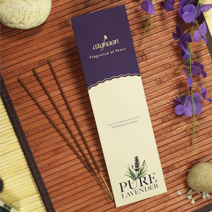 Arghaan Charcoal - Free Luxury Incense Sticks Combo – Rose & Lavender | Meditation, Prayer & Relaxation Incense for Home & Office | 54 Sticks (27x2) + Free Sheesham Wood Holder | Natural, Eco - Friendly, Low Smoke - Incense Sticks