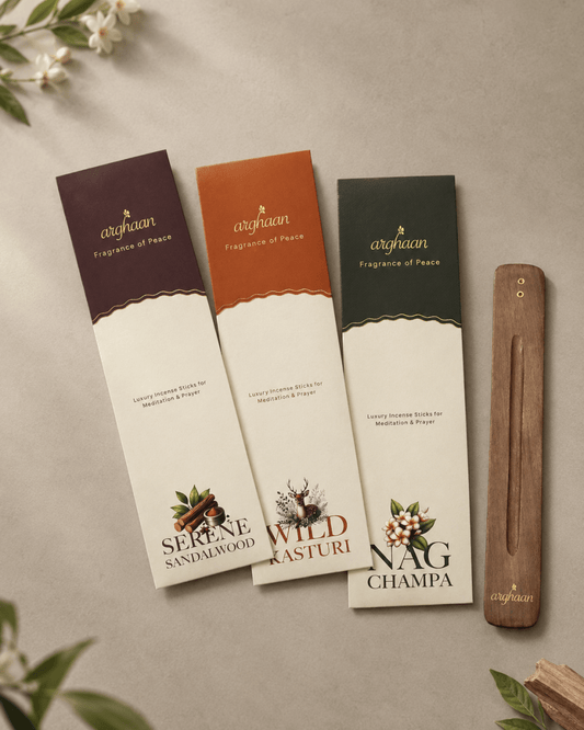 Nag Champa, Wild Kasturi, Sandalwood | Charcoal-Free Luxury Incense Sticks for Meditation, Prayer & Relaxation - Incense Sticks