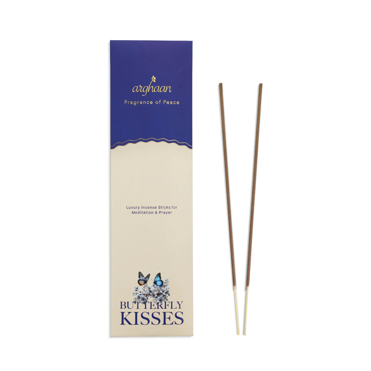 Butterfly Kisses Premium Incense Sticks – 100% Charcoal - Free | 27 Eco - Friendly Sticks for Pooja, Meditation, Prayer & Relaxation | Low Smoke Natural Sweet Incense for Home & Spiritual Calm - Incense Sticks