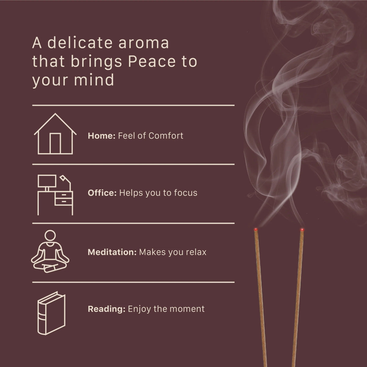 Serene Sandalwood Premium Incense Sticks – 100% Charcoal - Free | 27 Eco - Friendly Sticks for Pooja, Meditation, Prayer & Relaxation | Low Smoke Natural Sandalwood Incense for Home & Spiritual Calm - Incense Sticks