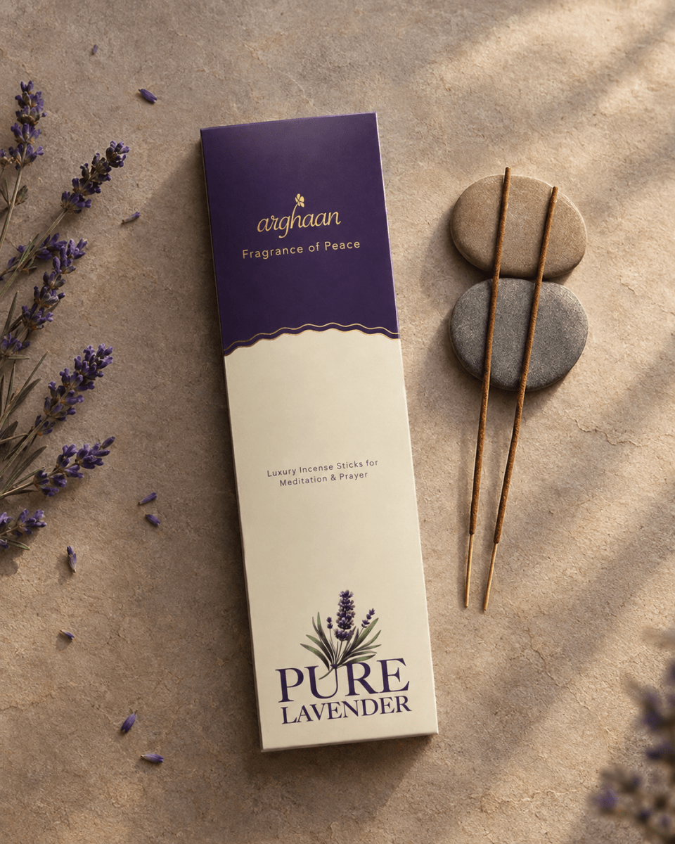 Pure Lavender Premium Charcoal-Free Incense Sticks | 27 Eco-Friendly Sticks for Pooja, Meditation, Prayer & Relaxation | Low Smoke Natural Lavender Incense for Home & Spiritual Calm - Incense Sticks